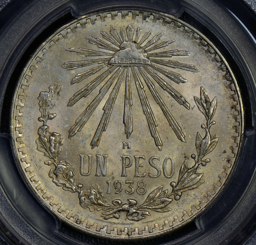 PC0135 Mexico 1944 M Peso silver cap and rays PCGS MS65 combine shipping