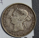 Canada 1874 H 25 Cents silver  CA0269 combine shipping