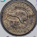 New Zealand 1943 Florin silver  190333 combine shipping