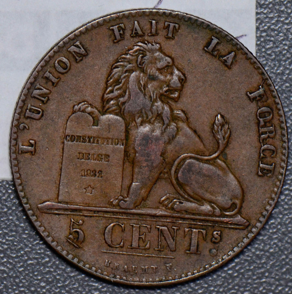 Belgium 1857 5 Centimes lion animal  B0090 combine shipping