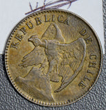 Chile 1908 20 Centavos silver AU  C0267 combine shipping