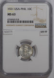 Philippines 1921 10 Centavos silver NGC MS63 NG0775 combine shipping