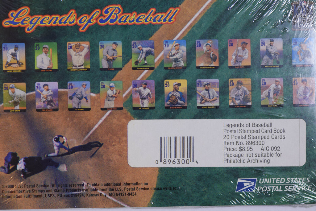 20 legands of baseball postal cards  BU0405 combine shipping