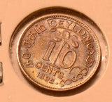 C0042 Ceylon 1892  10 Cents   combine shipping