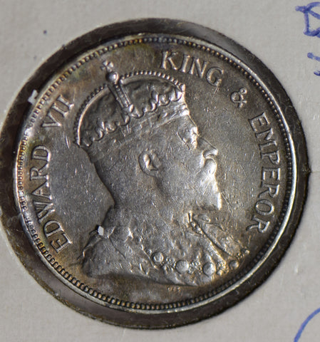 Straits Settlements 1908 H 50 Cents silver  S0270 combine shipping