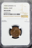 Canada 1920 Cent NGC MS64BN NG0563 combine shipping