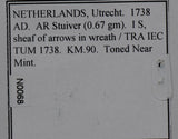 Netherlands 1738  Stuiver  utrecht N0068 combine shipping