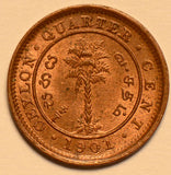 Ceylon 1901  1/4 Cent BU C0137 combine shipping