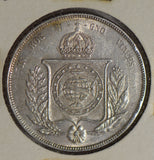 Brazil 1853 1000 Reis silver lustrous B0177 combine shipping