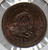 H0047 Honduras 1939  Centavo   gem BU combine shipping