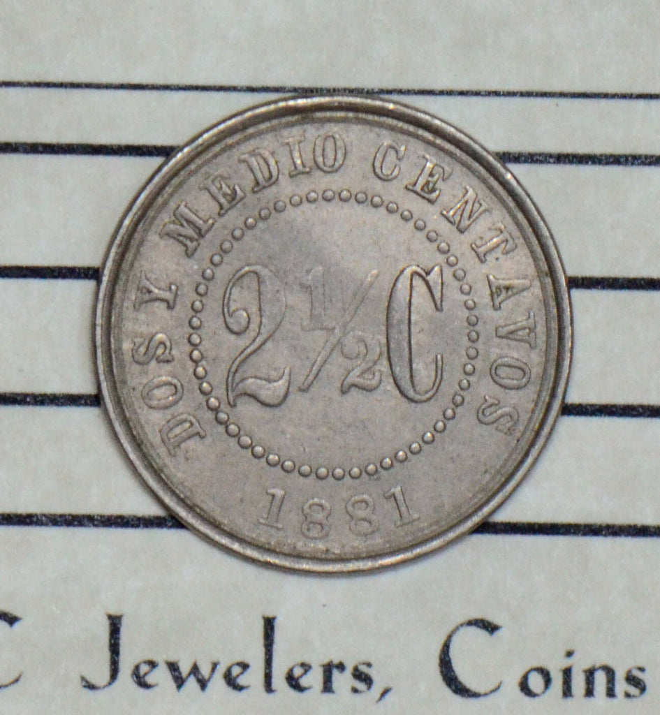Colombia 1881 2 1/2 Centavos AU 190412 combine shipping