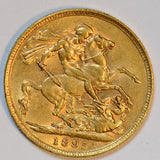 Great Britain 1895 gold sovereign AU GL0048 combine shipping