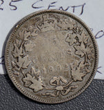 Canada 1882 25 Cents silver  CA0279 combine shipping