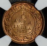 British India 1932 C 1/12 Anna NGC MS65RB NG0417 combine shipping