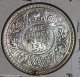 British India 1919 C Rupee silver UNC I0454 combine shipping