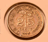C0075 Ceylon 1895  25 Cents   combine shipping