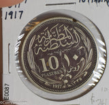 Egypt 1917 10 Piastres silver  E0087 combine shipping