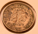 C0056 Ceylon 1903  25 Cents   combine shipping