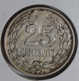El Salvador 1943 25 Centavos silver  E0099 combine shipping