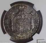 Italy 1807 M 5 Lire silver NGC MS61 kingdom of napoleon, full luster! NG0797 com