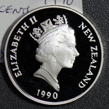 New Zealand 1990 50 Cents silver low mintage N0101 combine shipping