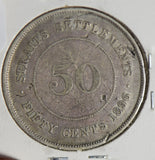 Straits Settlements 1896 50 Cents silver  S0260 combine shipping