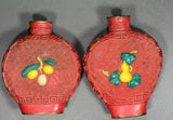 China     a pair of antique lacquer paint bottle, one is broken ~ see scan for c