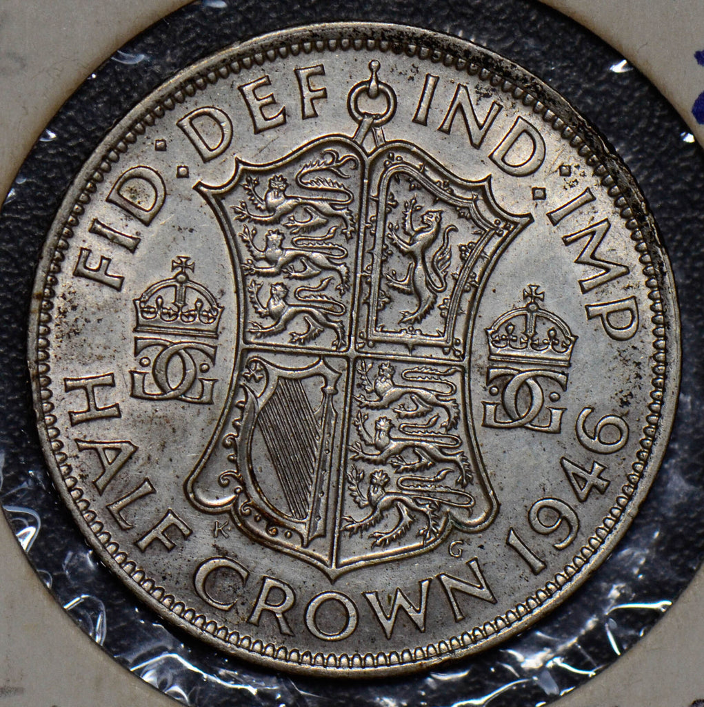 Great Britain 1946 1/2 Crown silver  190245 combine shipping