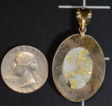 vintage california gold in quartz pendant with VS1 quality dimond and BU0304