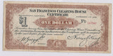 1907 $1  san francisco clearing house certificate, scarce RC0168 combine shippin