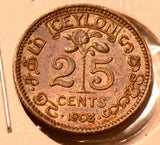 C0025 Ceylon 1903  25 Cents   combine shipping