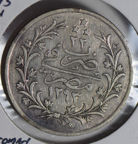 Egypt 1917 1293AH 10 Qirsh silver  E0096 combine shipping