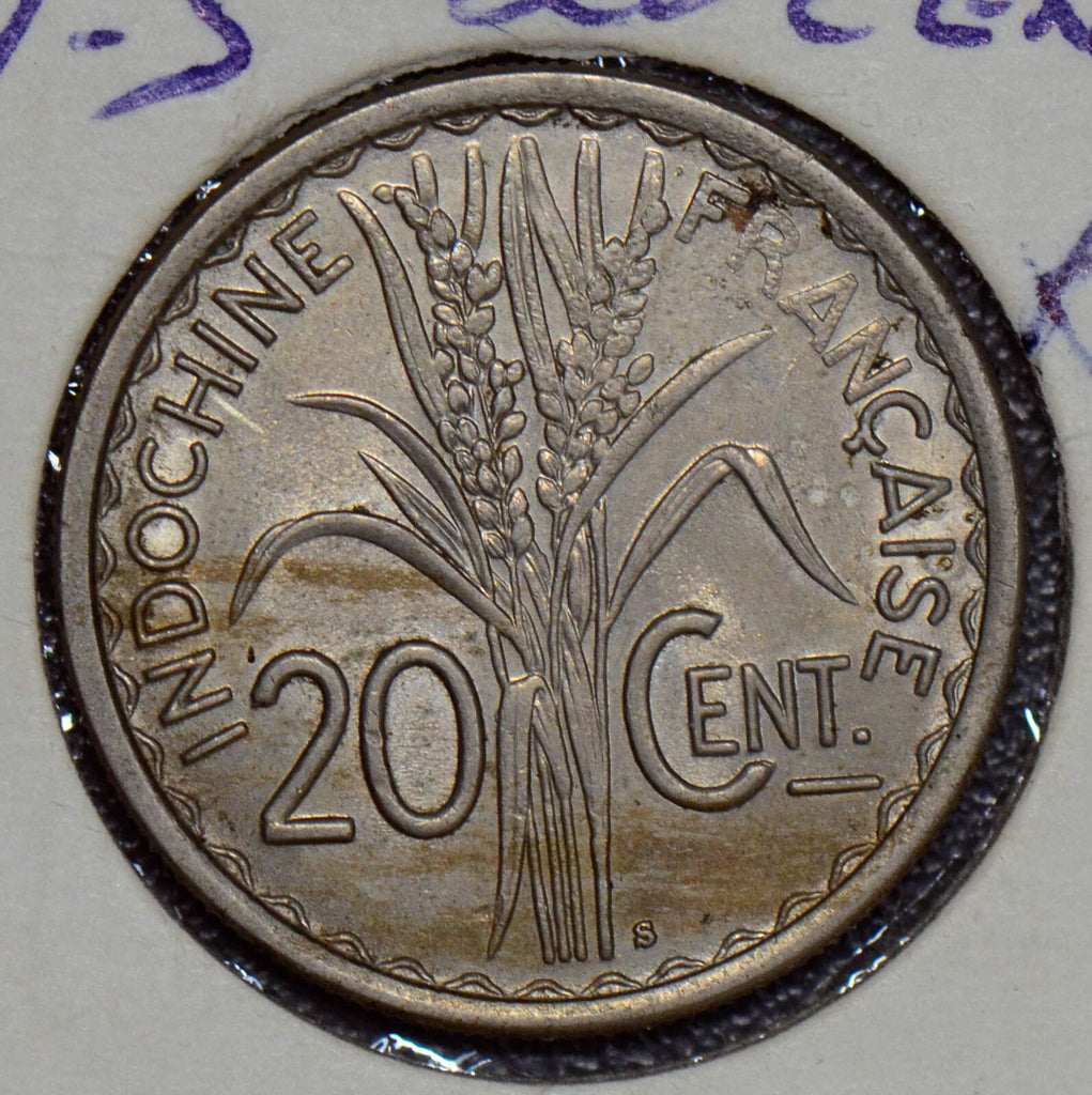 French Indo China 1941 S 20 Cents AU+ 190420 combine shipping