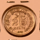 C0066 Ceylon 1895  25 Cents   combine shipping