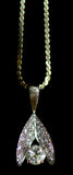 14K Yellow Gold  0.5ct/.75pts Diamond Pendant 14.5'' Chain Necklace
