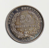 Uruguay 1877 20 Centesimos silver  U0048 combine shipping