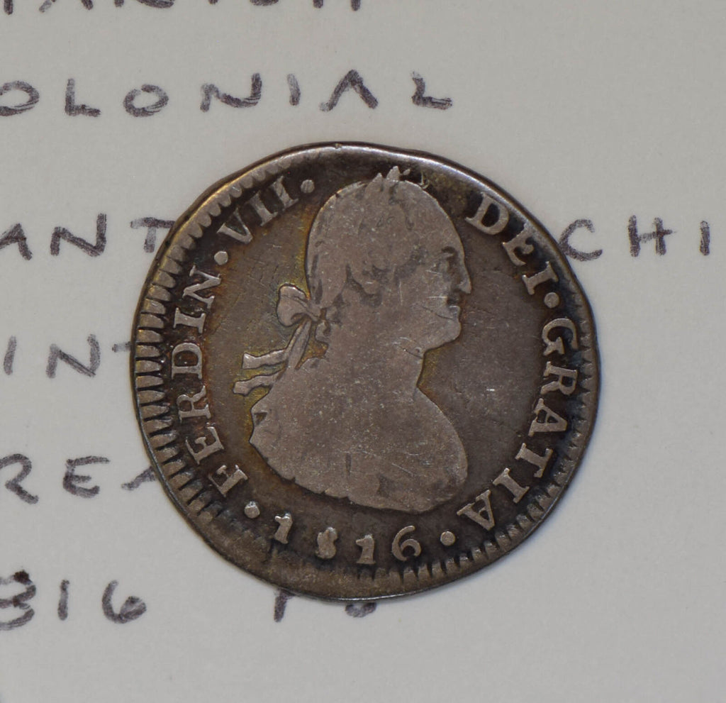 Chile 1816 FJ Real silver santiago mint C0348 combine shipping
