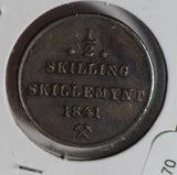 Norway 1841 1/2 Skilling  N0170 combine shipping