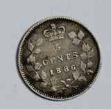 Canada 1886 5 Cents silver  CA0218 combine shipping
