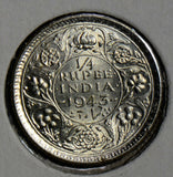 British India 1943 1/4 Rupee silver  combine shipping I0274 combine shipping