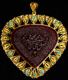 BU0169 Iran gold persian 22k gold CARNELIAN AGHIGH pendant Custom Bezel paragr