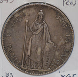 Peru 1845  silver 8 Reales rare this grade P0228 combine shipping