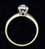 14K YELLOW GOLD .25 CARAT vintage S&D diamond ring
