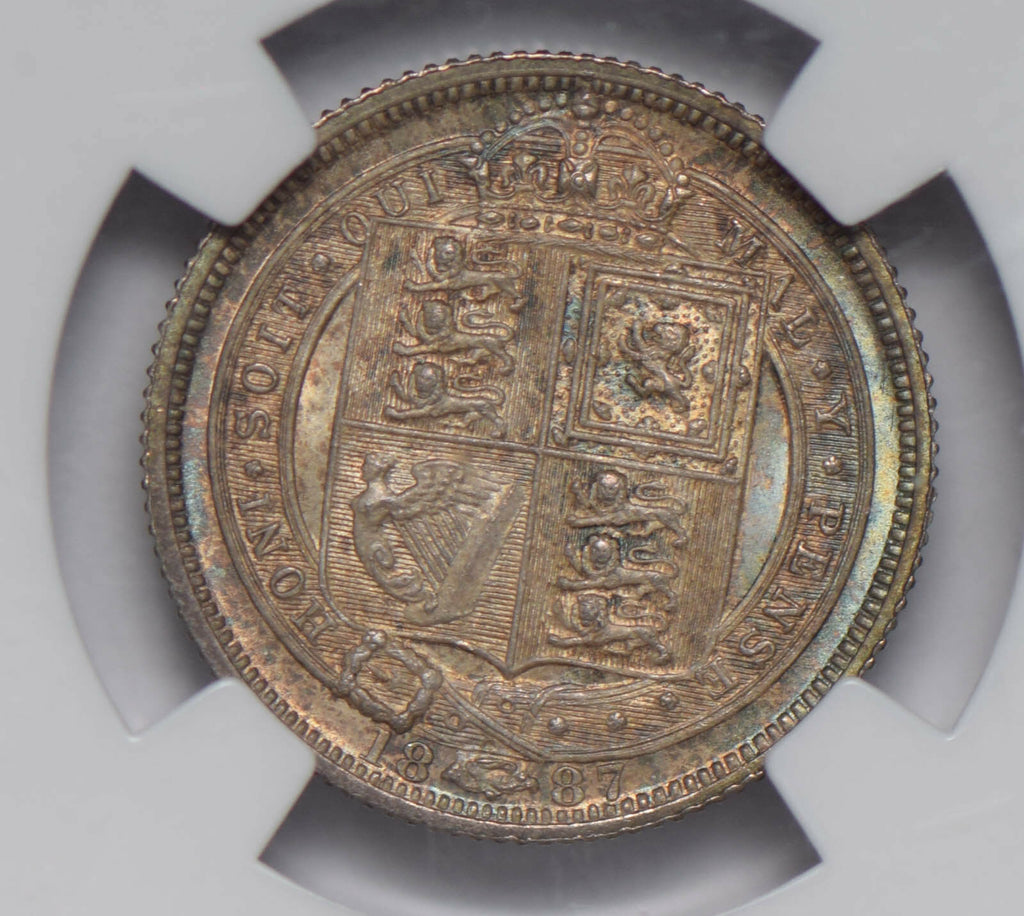 Great Britain 1887 6 Pence silver NGC MS63 jubilee head shield NG0653 combine sh