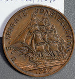 U0054  dated 1797 Frigate Constellation Medal Token the first ship of the U.S. n
