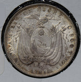 Ecuador 1895  Sucre silver  rare in this grade E0049 combine shipping