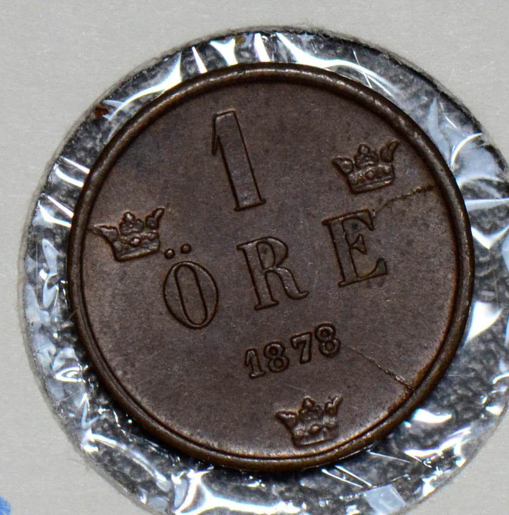 Sweden 1878 Ore UNC double "8" S0170 combine shipping