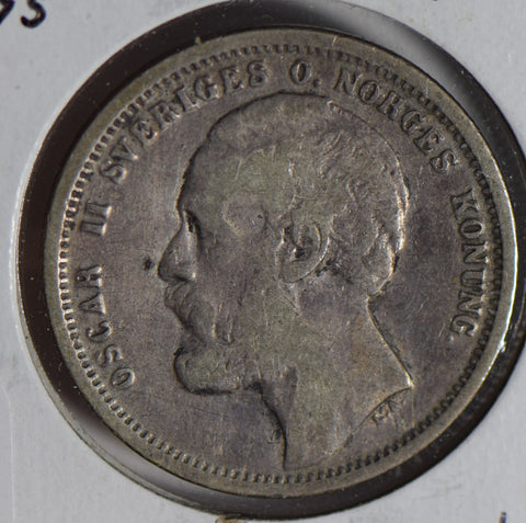 Sweden 1875 Krona silver  N0186 combine shipping