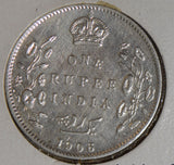 British India 1906 Rupee silver  I0422 combine shipping