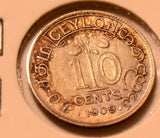 C0014 Ceylon 1909  10 Cents   combine shipping